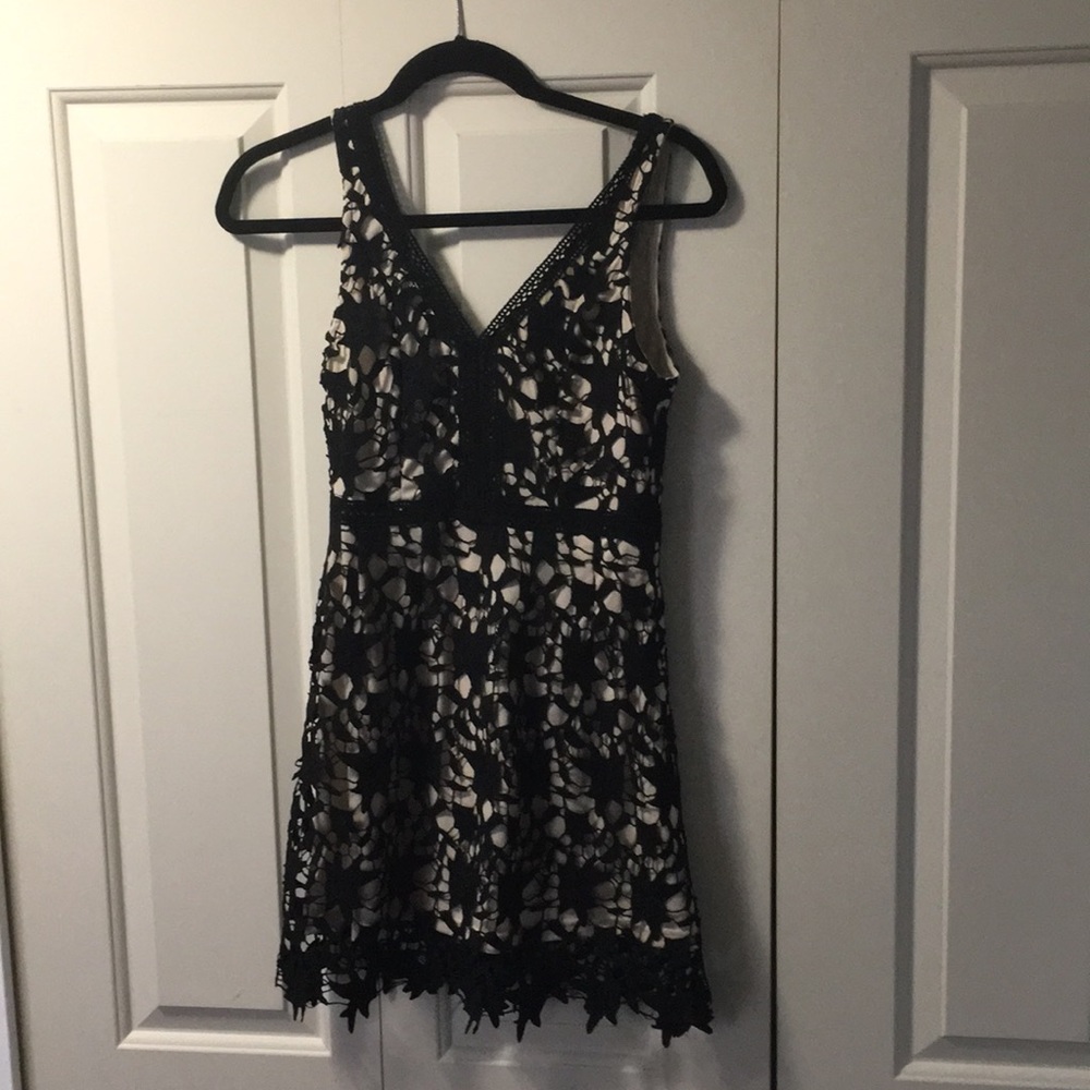 Black & nude lace dress